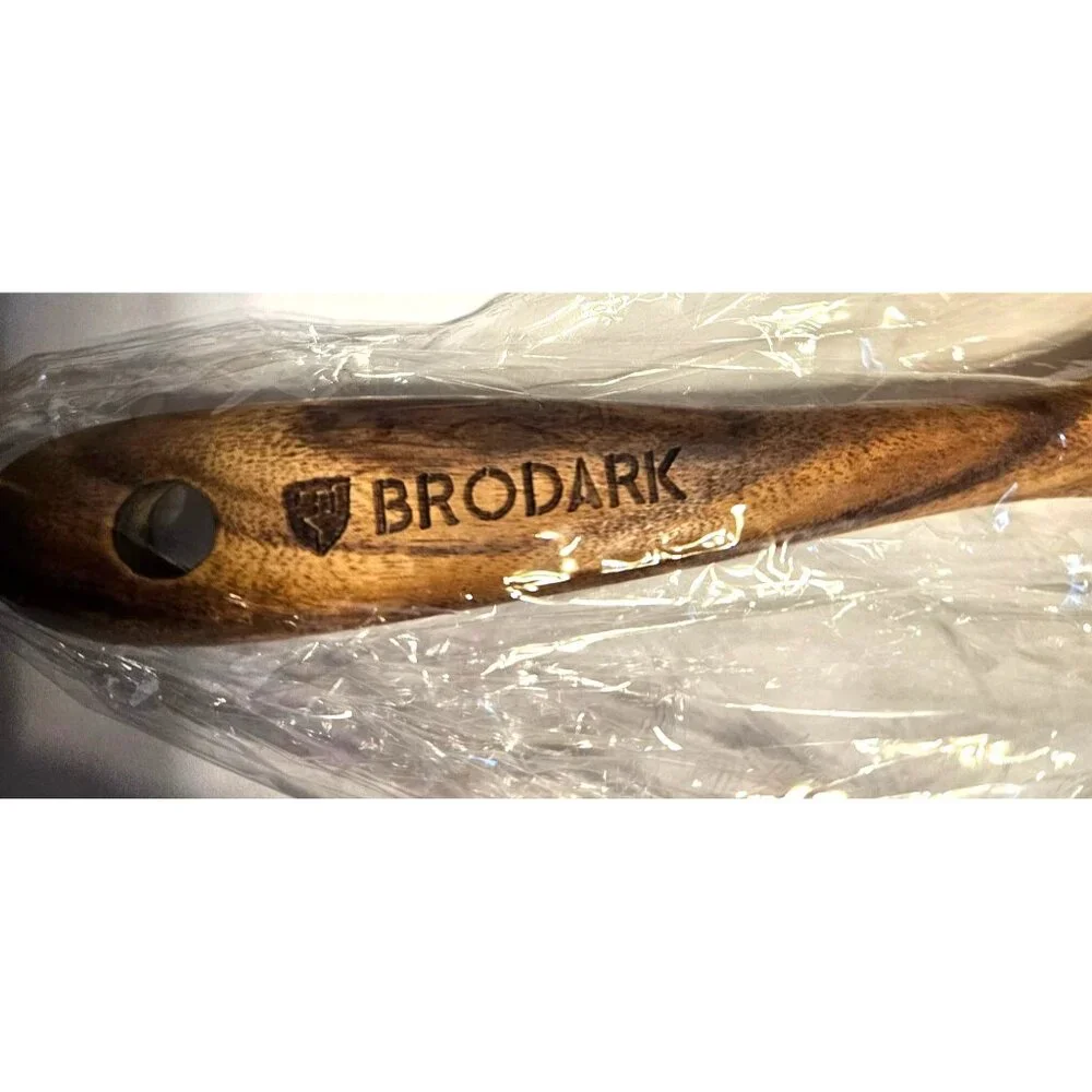 Brodark Kitchen Wooden Utensil Set With Holder & Spoon Rest - 7 Pieces
